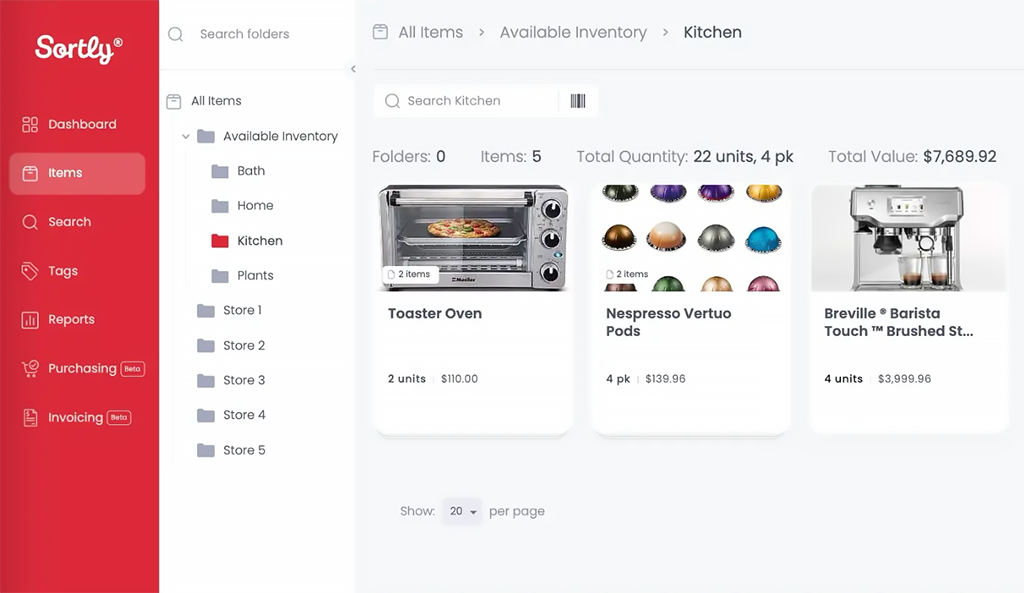 Inventory Tracking | Sortly Inventory items organized in Sortly