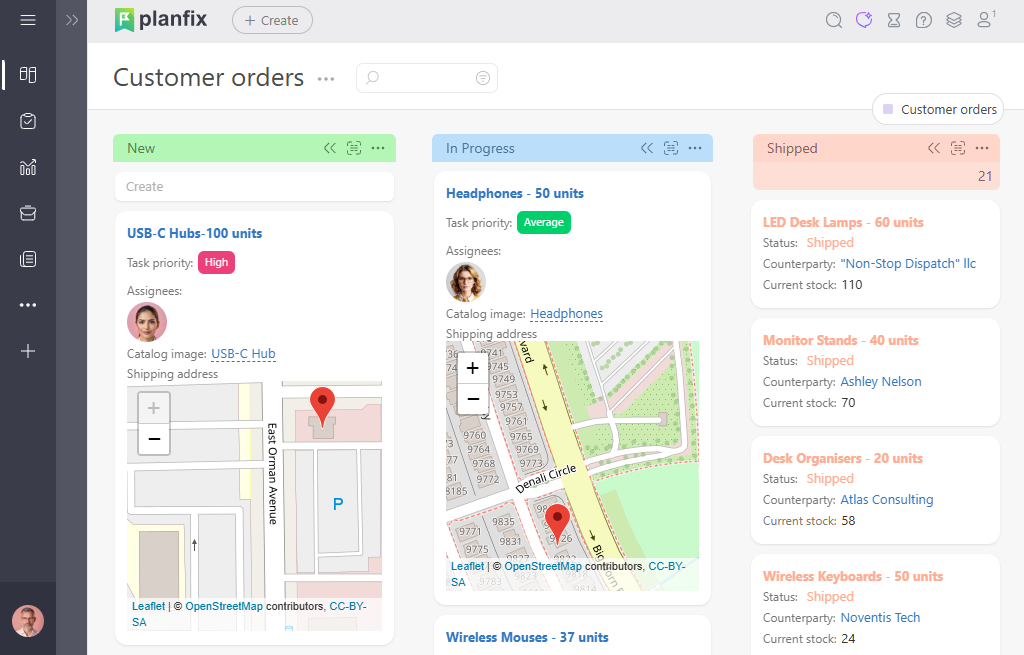 Inventory Data and Reports | Planfix Inventory data and reports in Planfix
