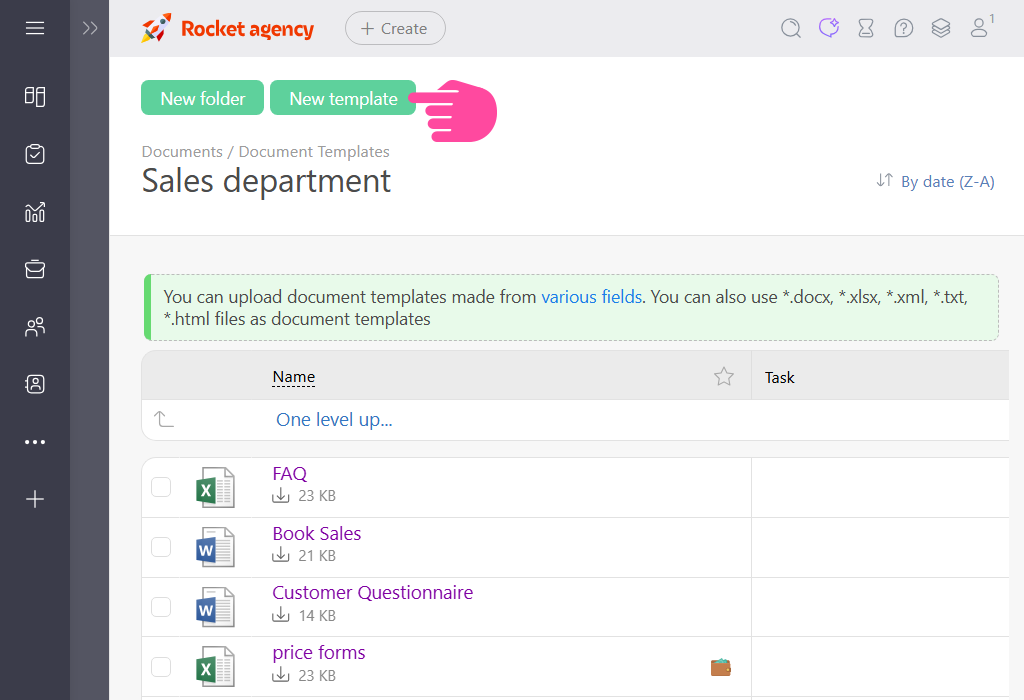 Document Template Configuration in Planfix
