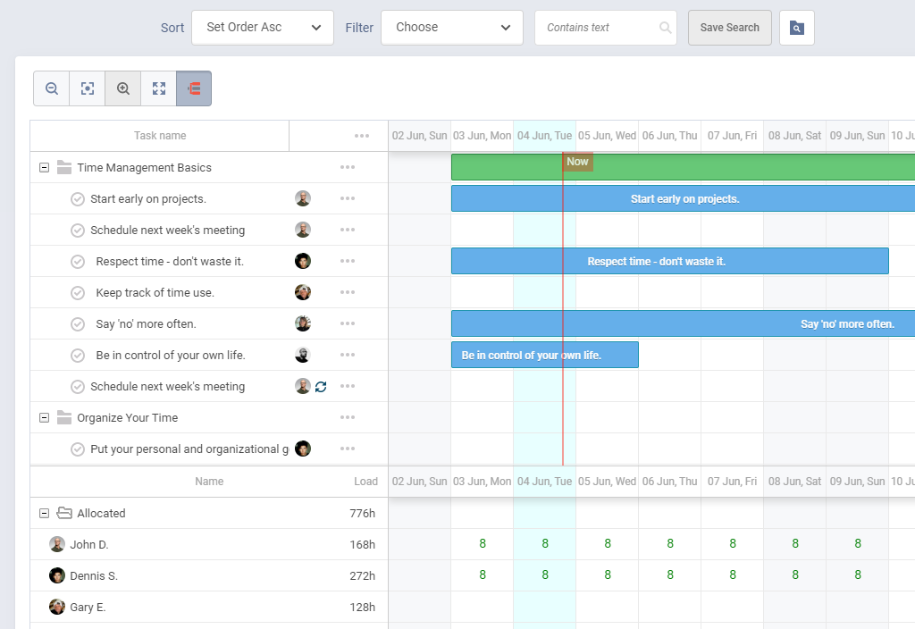 Gantt chart in Freedcamp