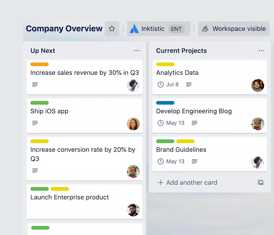 Trello Features — Planfix vs Trello