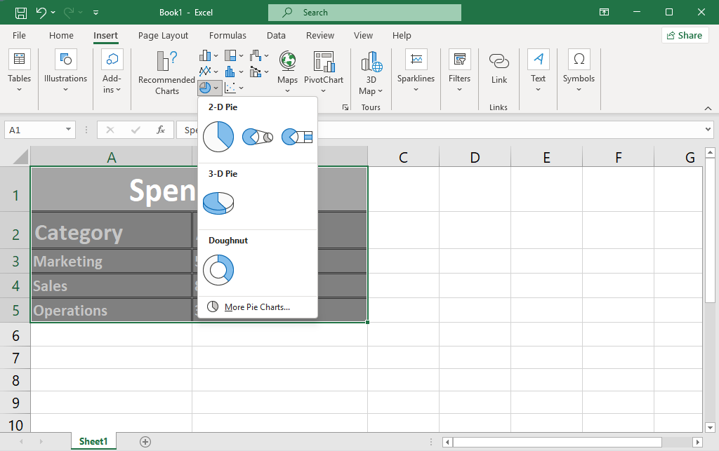 Creating a Pie Chart in Excel | Planfix Creating a Pie Chart in Excel