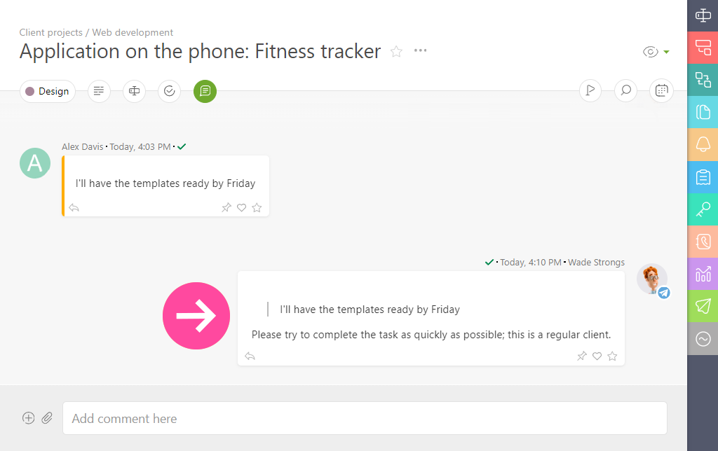 A Message Sent to Planfix From Telegram | Planfix A Message Sent to Planfix From Telegram