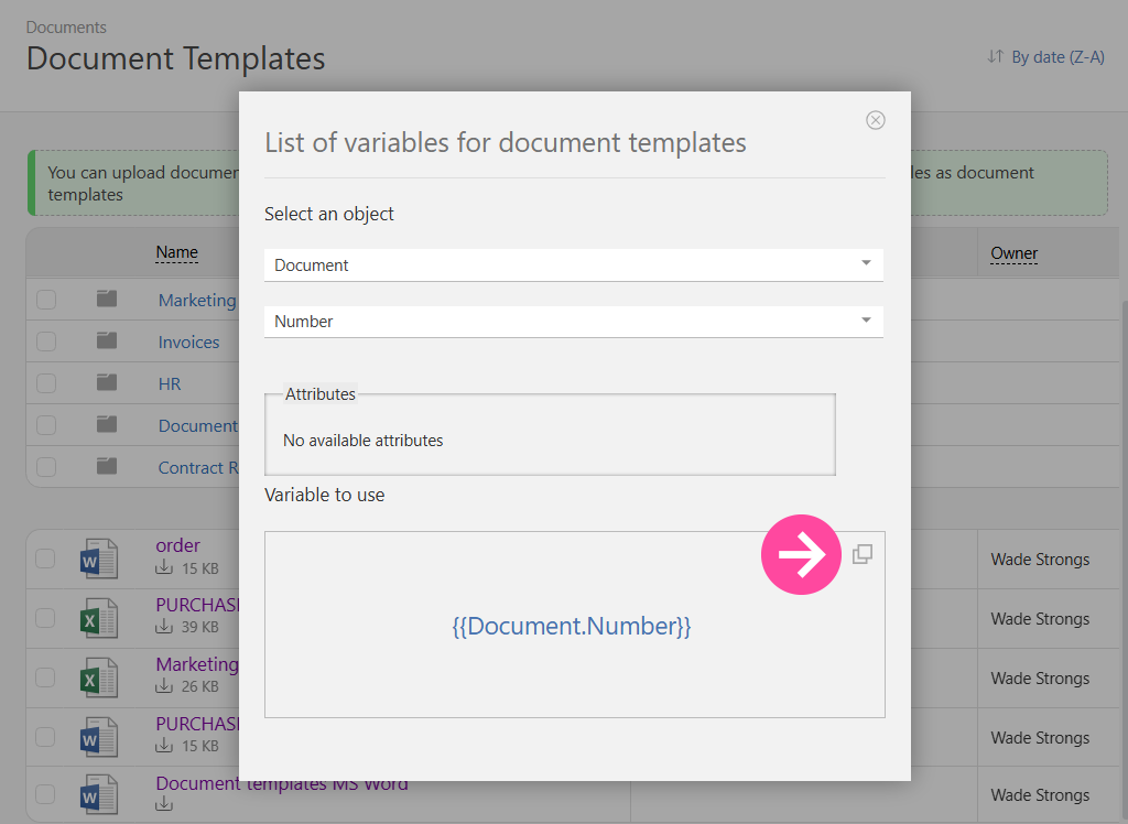 Contract Template with CRM Variables