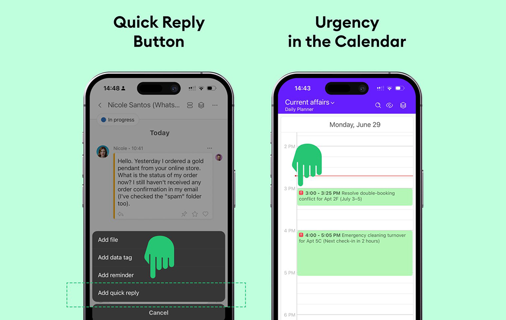 Mobile quick replies and urgency tracking | Planfix Mobile quick replies and urgency tracking in Planfix