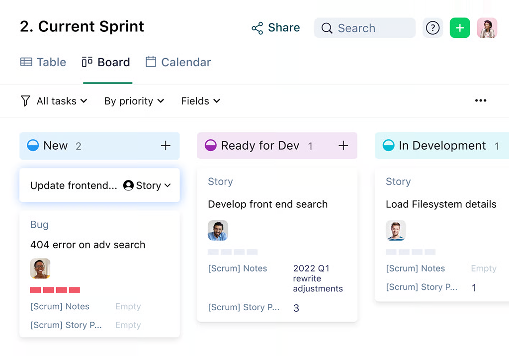  Scrum Task Board in Wrike