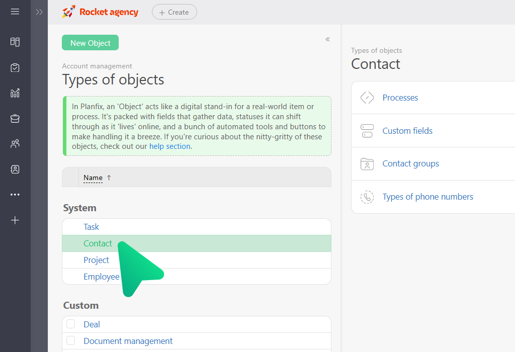 Centralized object settings | Planfix Centralized object settings in Planfix