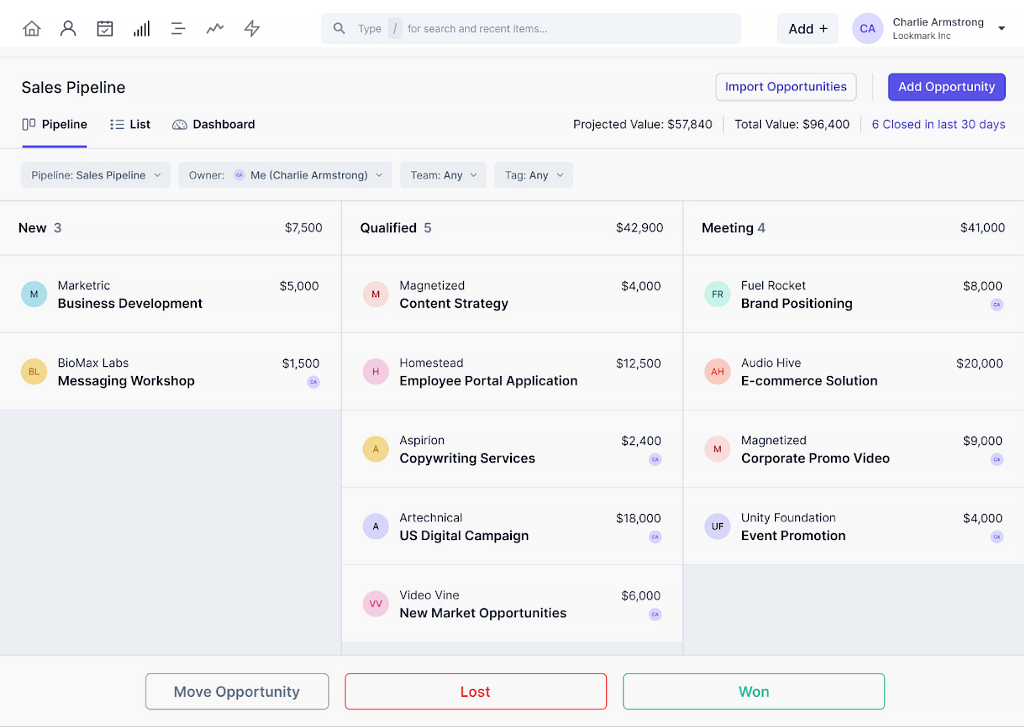 Sales Pipeline in Capsule CRM