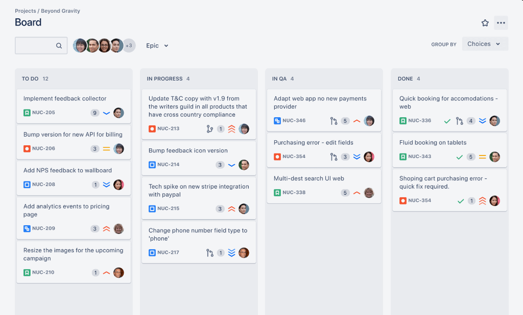 Kanban Board View in Jira 