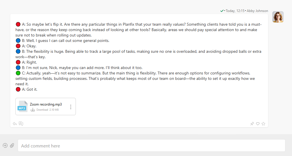 Automatically Transcribe Appointments and Calls | Planfix Automatically Transcribe Appointments and Calls