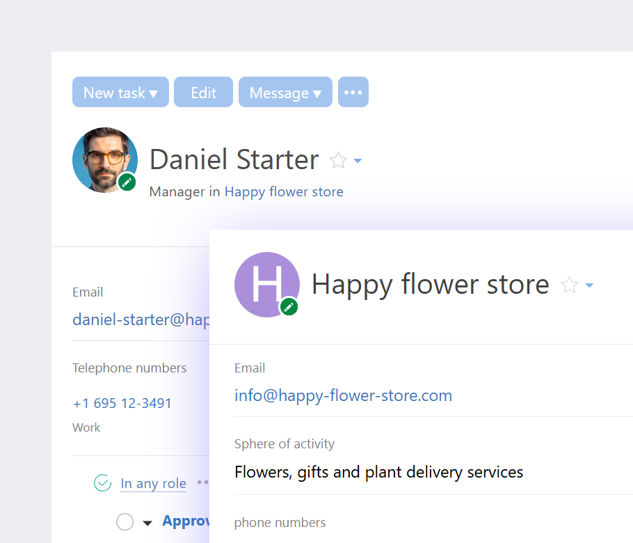 Company and Contacts — Sales & Logistics Automation