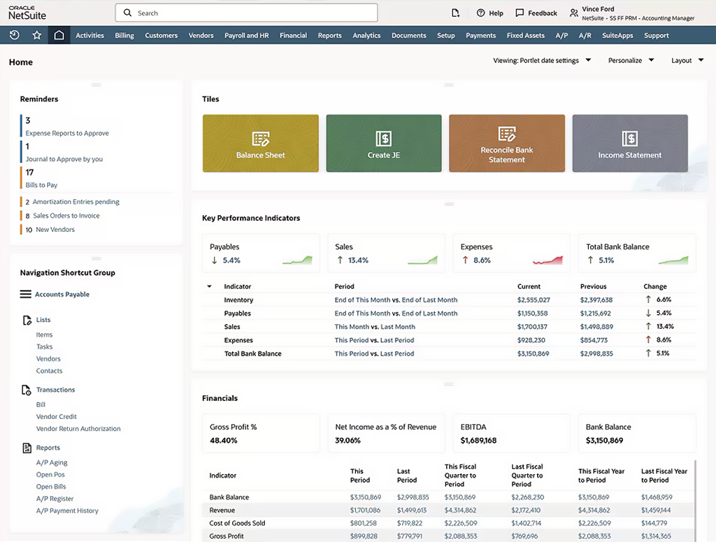 Financial Performance and KPI Tracking | NetSuite by Oracle Financial Performance and KPI Tracking in NetSuite by Oracle