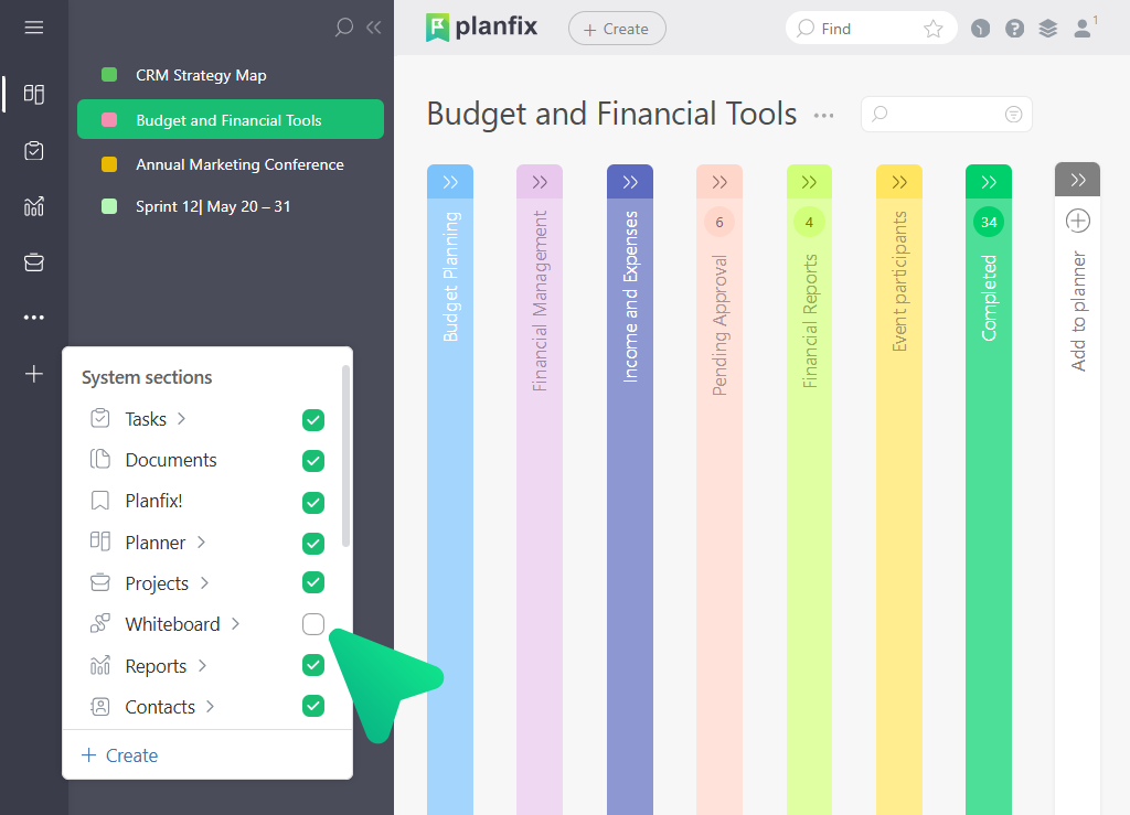 Business process mapping with whiteboards | Planfix Business process mapping with whiteboards in Planfix
