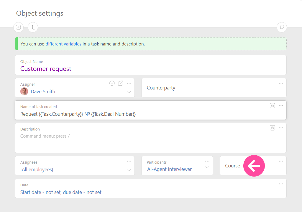 Connecting an AI Agent at the Object Level in Planfix