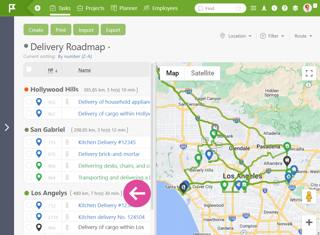 How the Length of the Route is Displayed in Planfix | Planfix How the Length of the Route is Displayed in Planfix