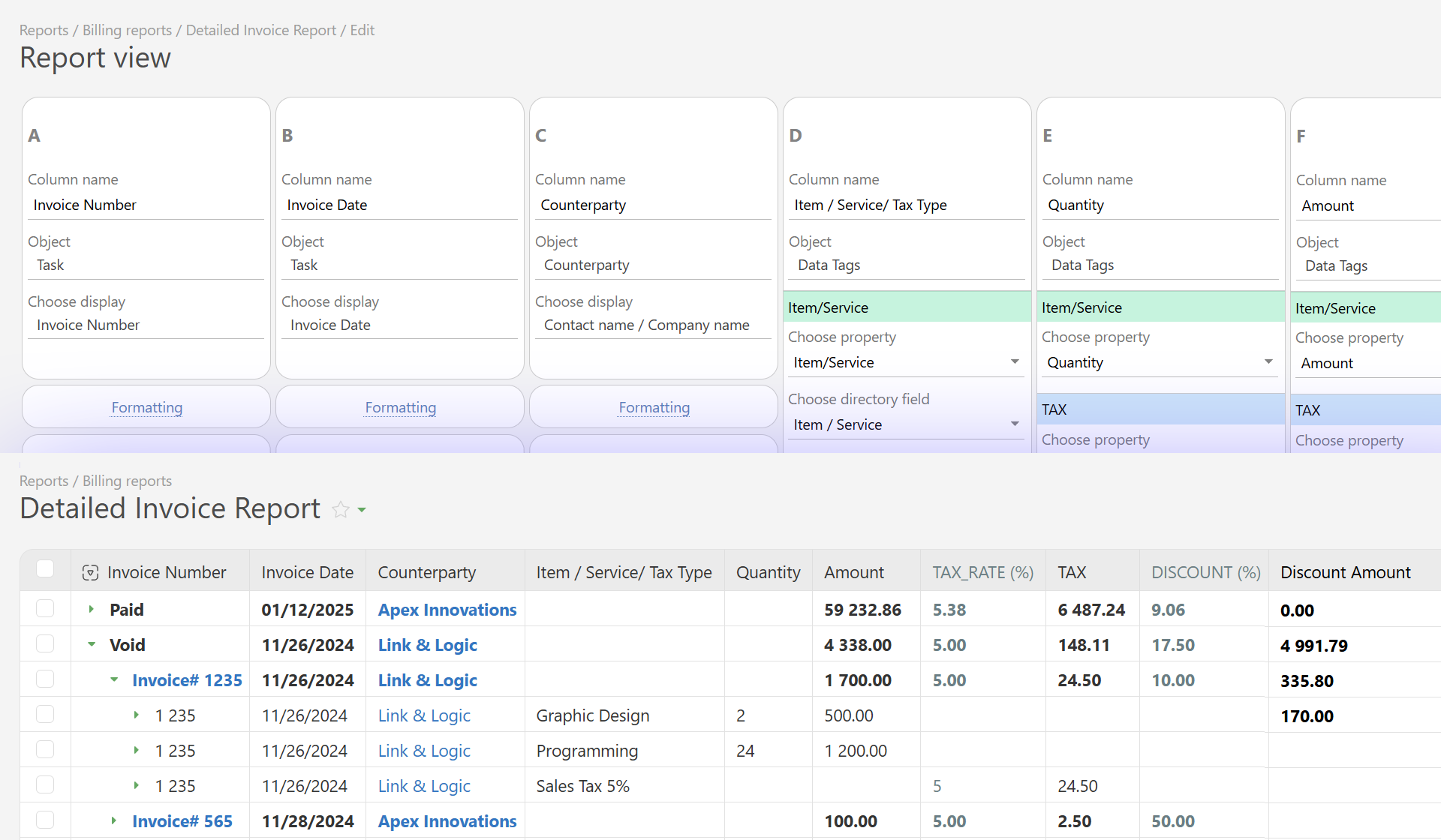Data Tags and Reports — Business Operations Online