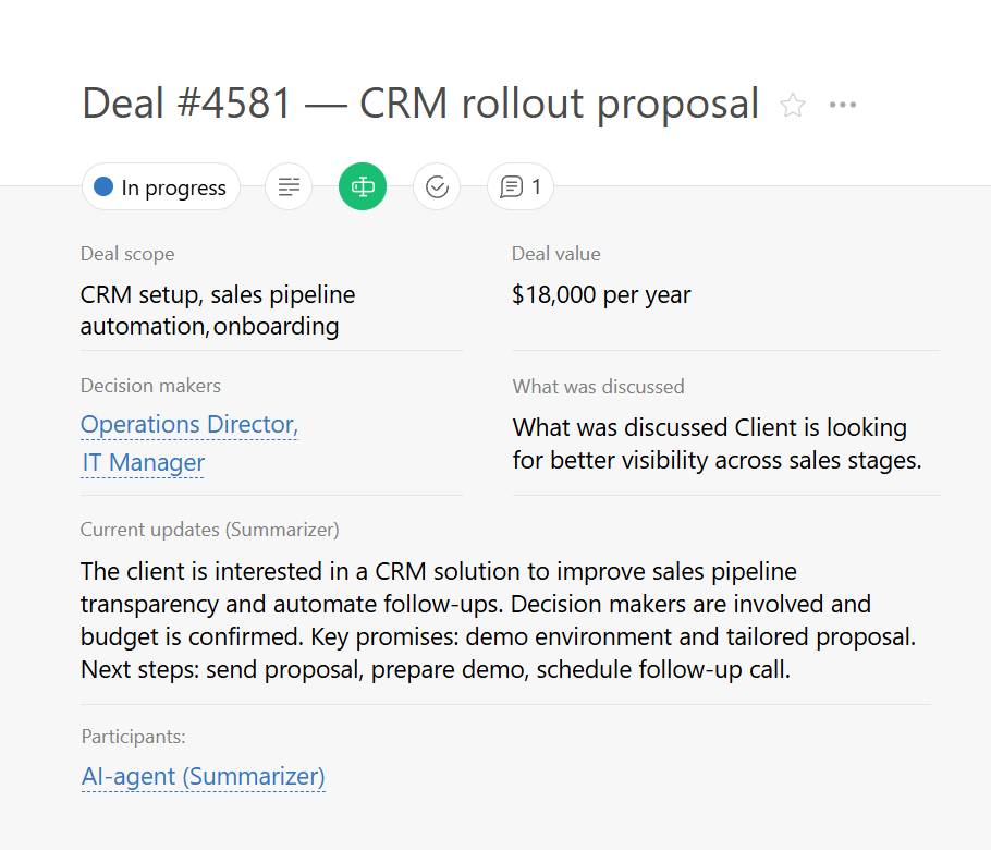 Sales Context — Let Summarizer Keep Clarity