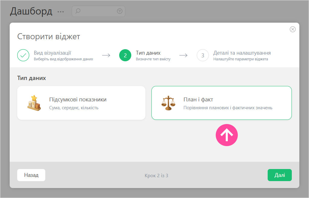 Налаштування типу даних