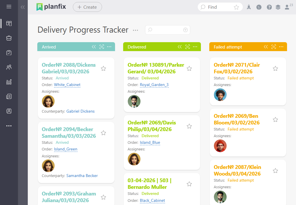 Delivery Planner | Planfix Delivery Planner in Planfix