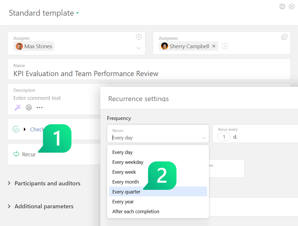 Scheduling Quarterly Recurring Tasks
