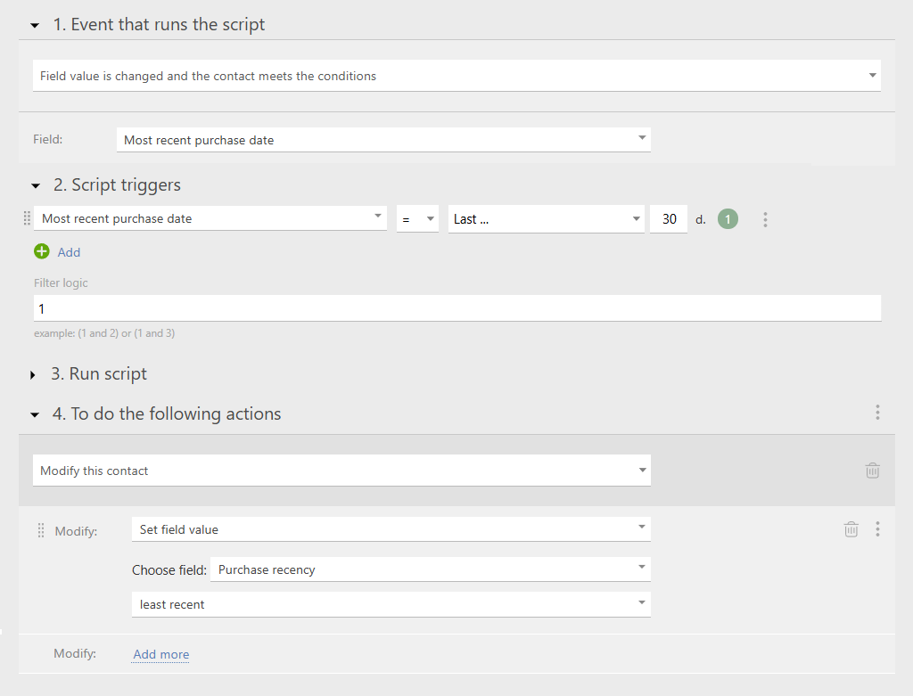 Linking a Scenario to an Event | Planfix Linking a Scenario to an Event