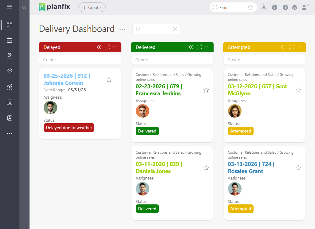 Planfix Order Status Planner