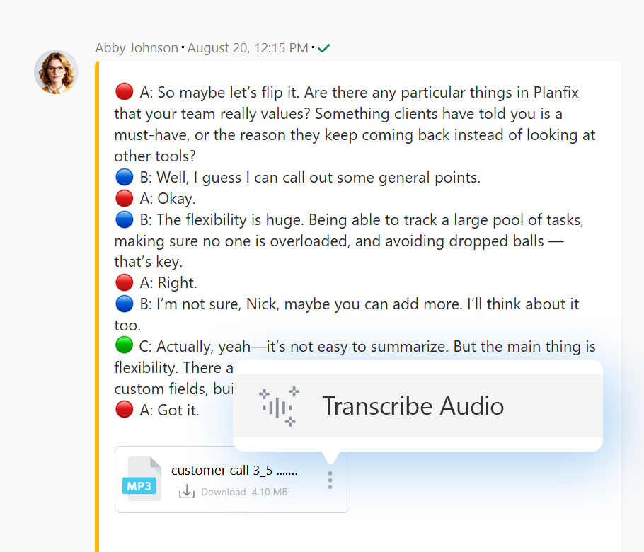 Speech Recognition — Planfix Telephony API Integration