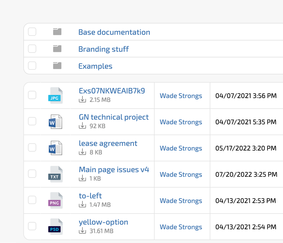 Data Storage — Marketing Project Management