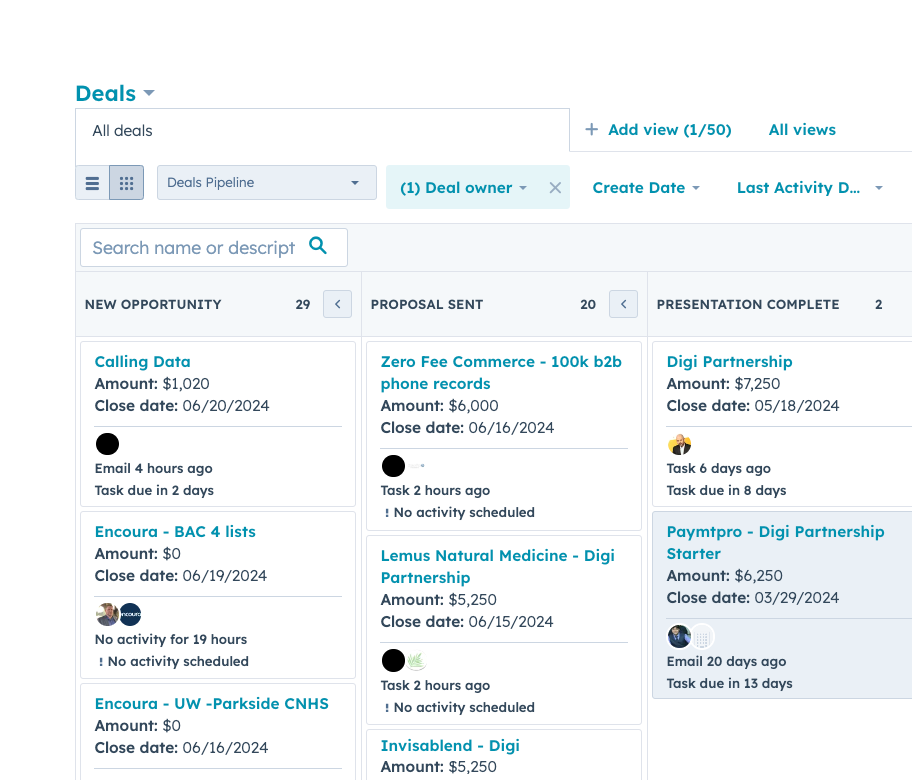 HubSpot Features — Planfix vs Hubspot